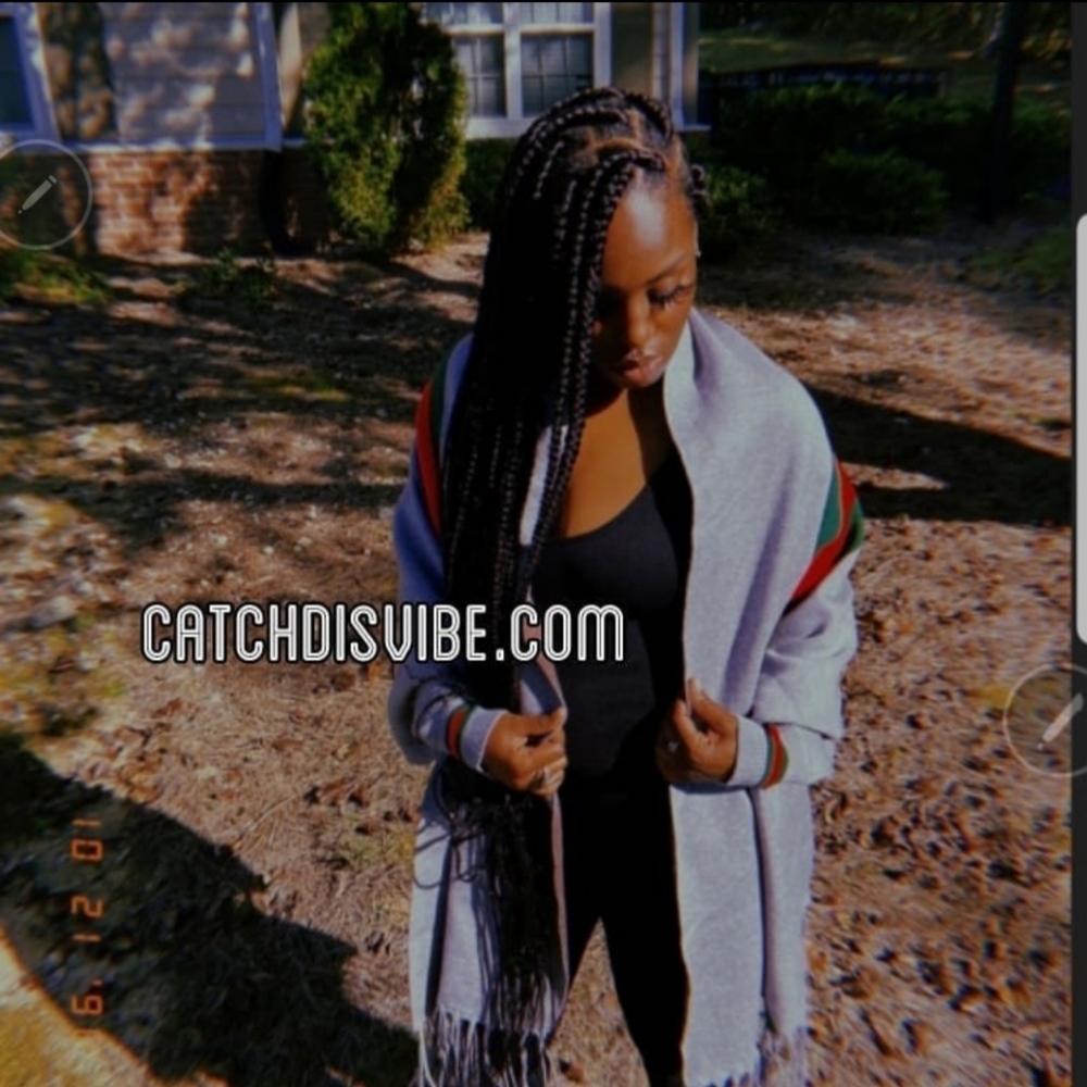 Striped poncho